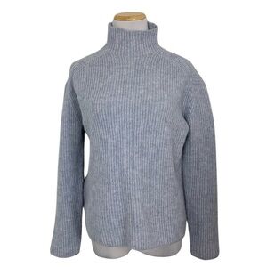 MNG Mango Mock Neck Oversized Pullover Sweater Size XS Light Lavender Ribbed